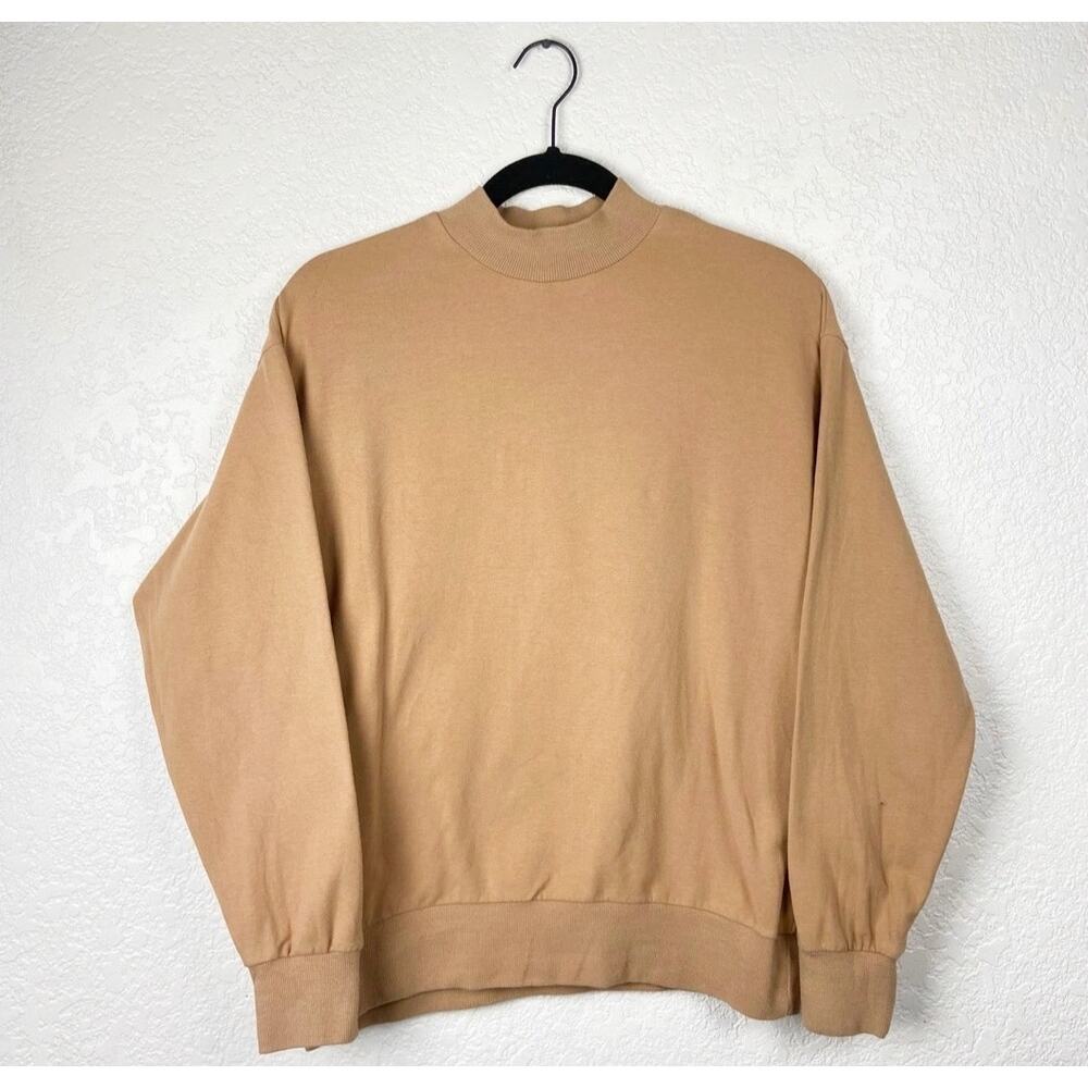 Mey night 2 day Tan mock neck pullover sweatshirt size xs